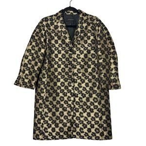Ann Taylor Leopard Print Brocade Coat Jacket Women